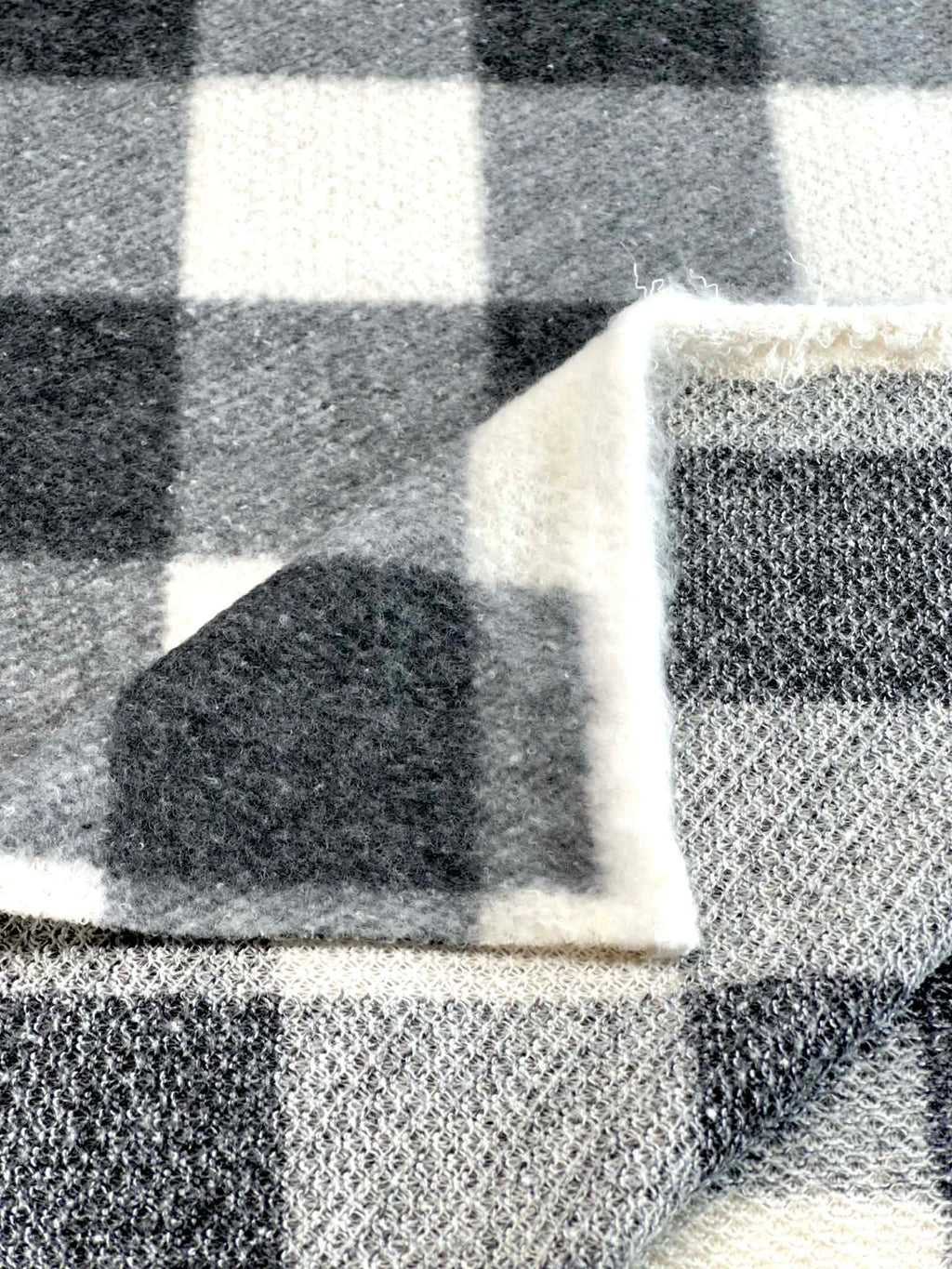 (BRUSHED HACCI) BLACK, GRAY, AND OFF WHITE PLAID (1)