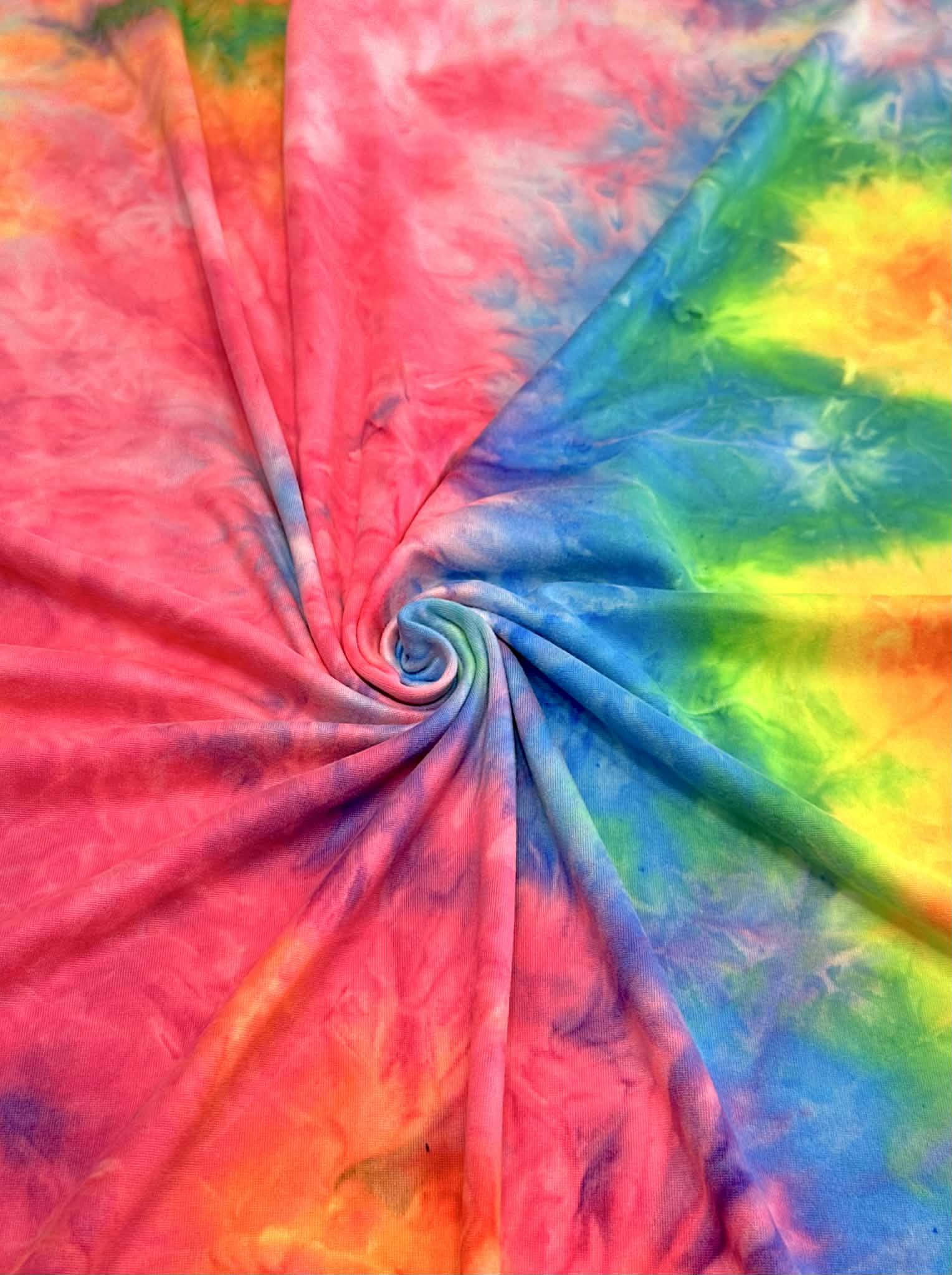 (DBP) NEON PINK AND RAINBOW TIE DYE