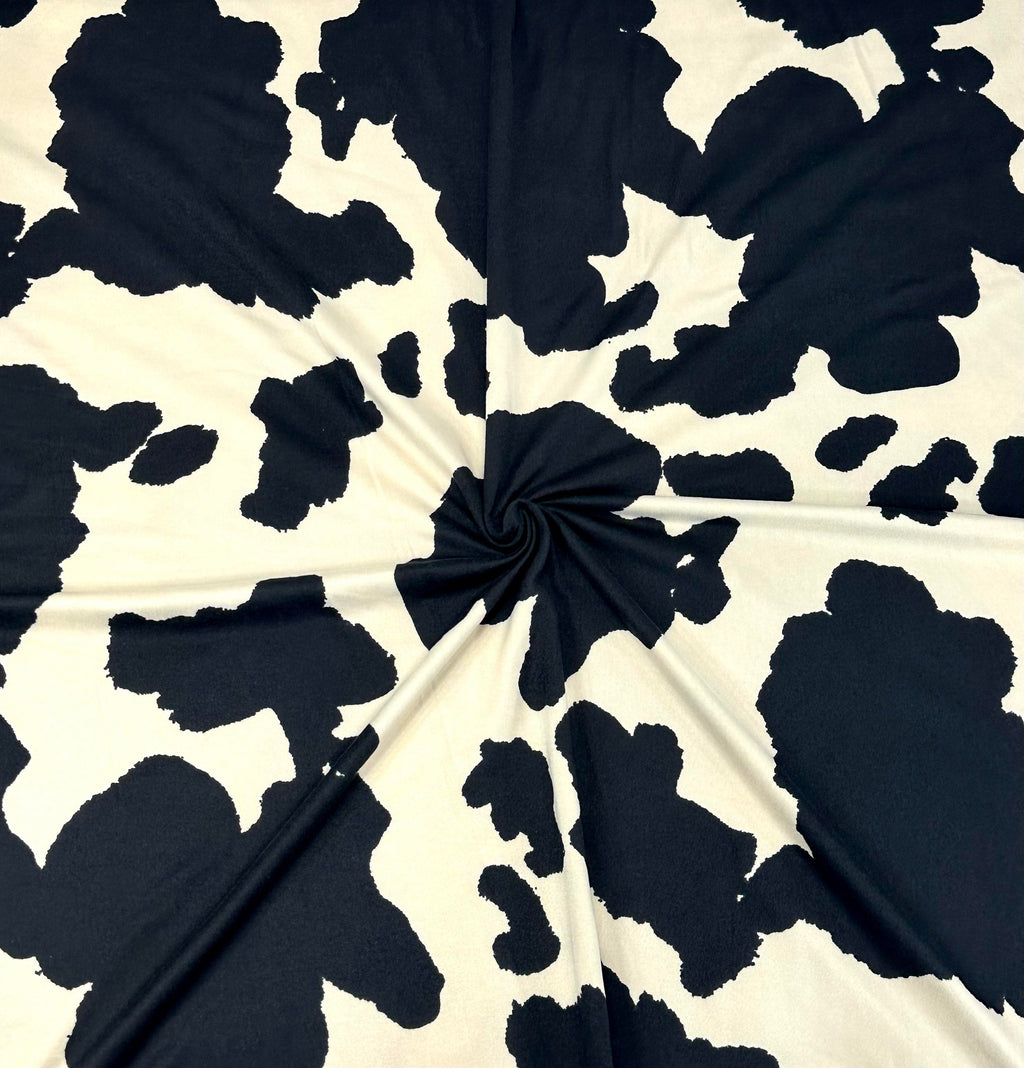 (DBP) BLACK COW PRINT ON VINTAGE IVORY
