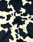 (DBP) BLACK COW PRINT ON VINTAGE IVORY