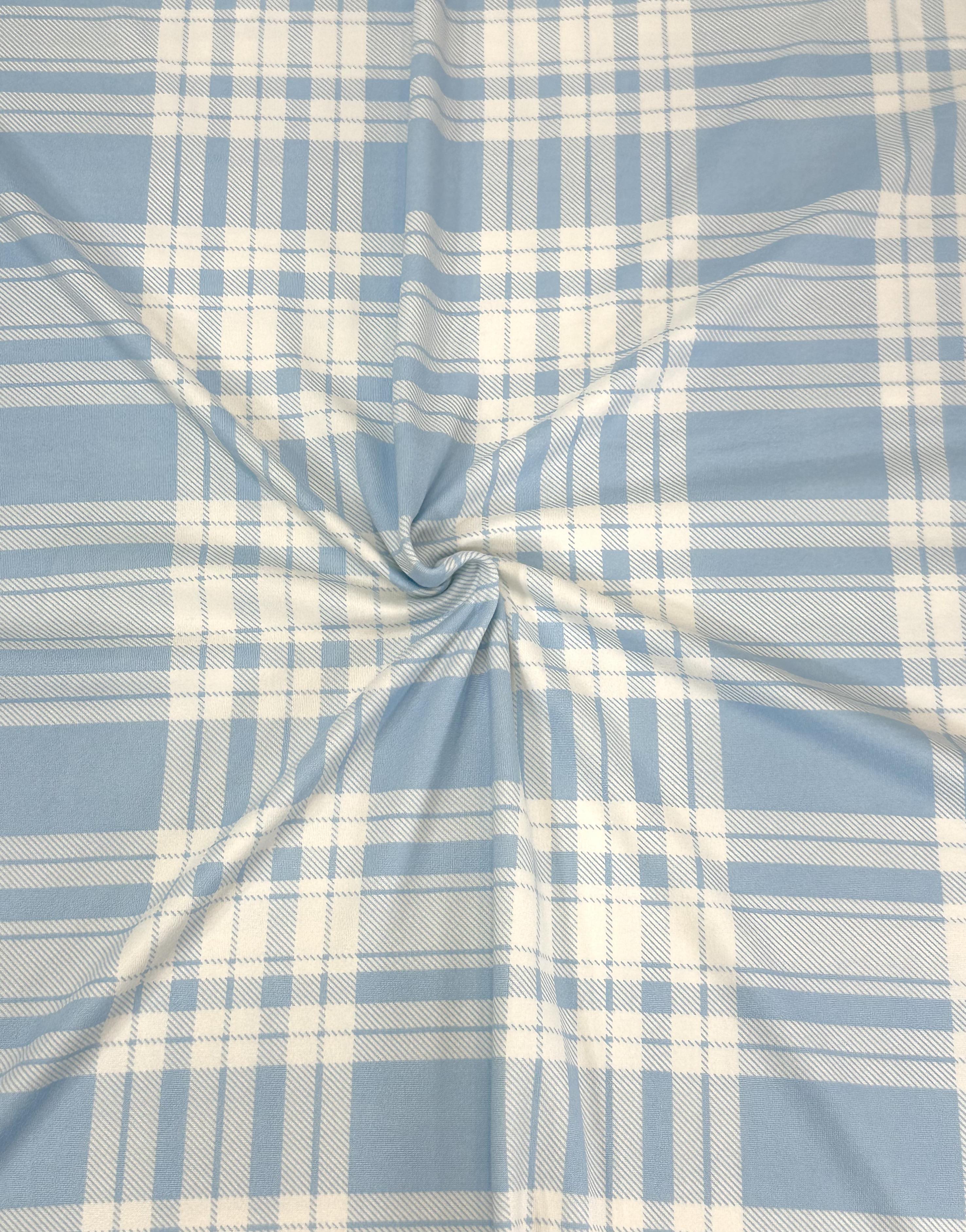(DBP) SKY BLUE AND IVORY PLAID