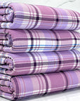 (4X2 YUMMY RIB) LILAC AND OFF WHITE PLAID