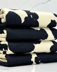 (DBP) BLACK COW PRINT ON VINTAGE IVORY