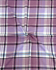 (4X2 YUMMY RIB) LILAC AND OFF WHITE PLAID