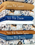 (RAYON MODAL) LIONS AND BLUE LEAFS ON OFF WHITE