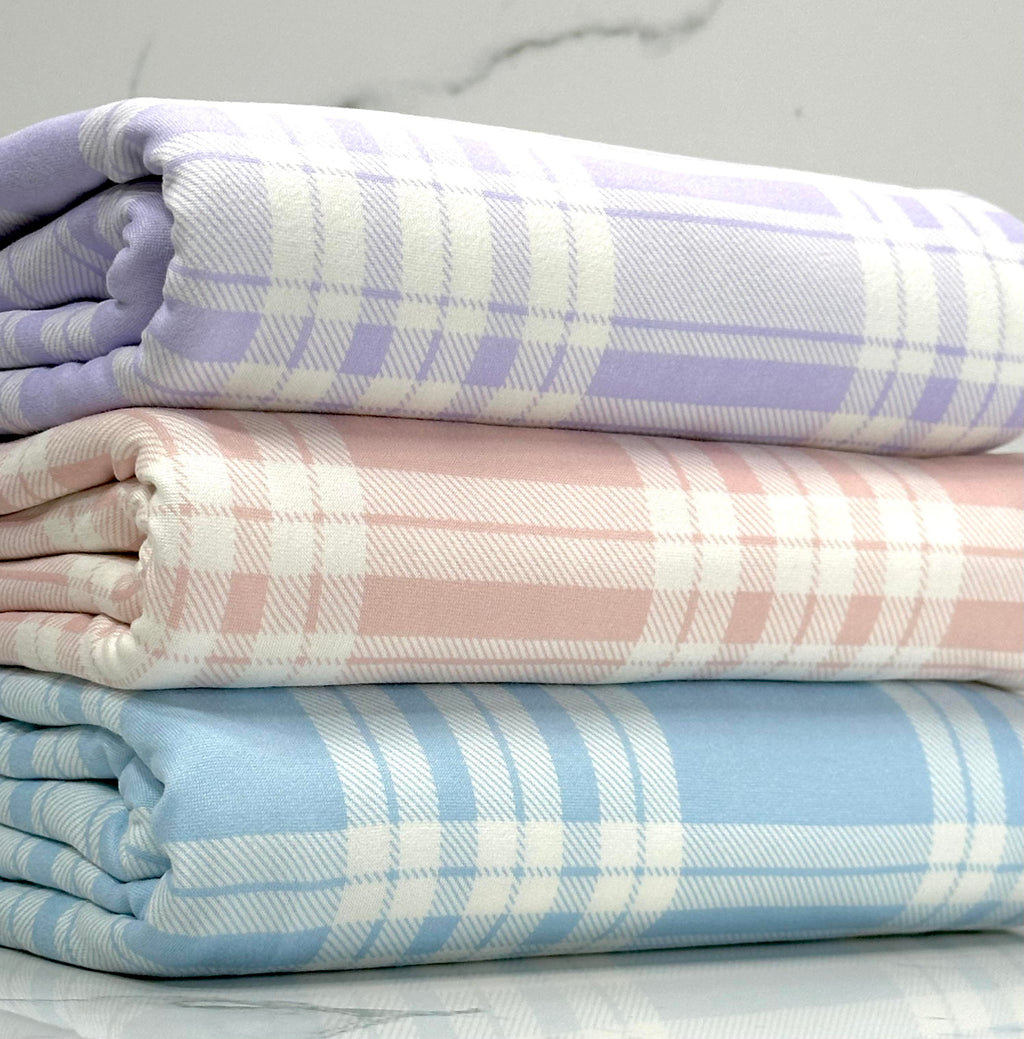 (DBP) SKY BLUE AND IVORY PLAID