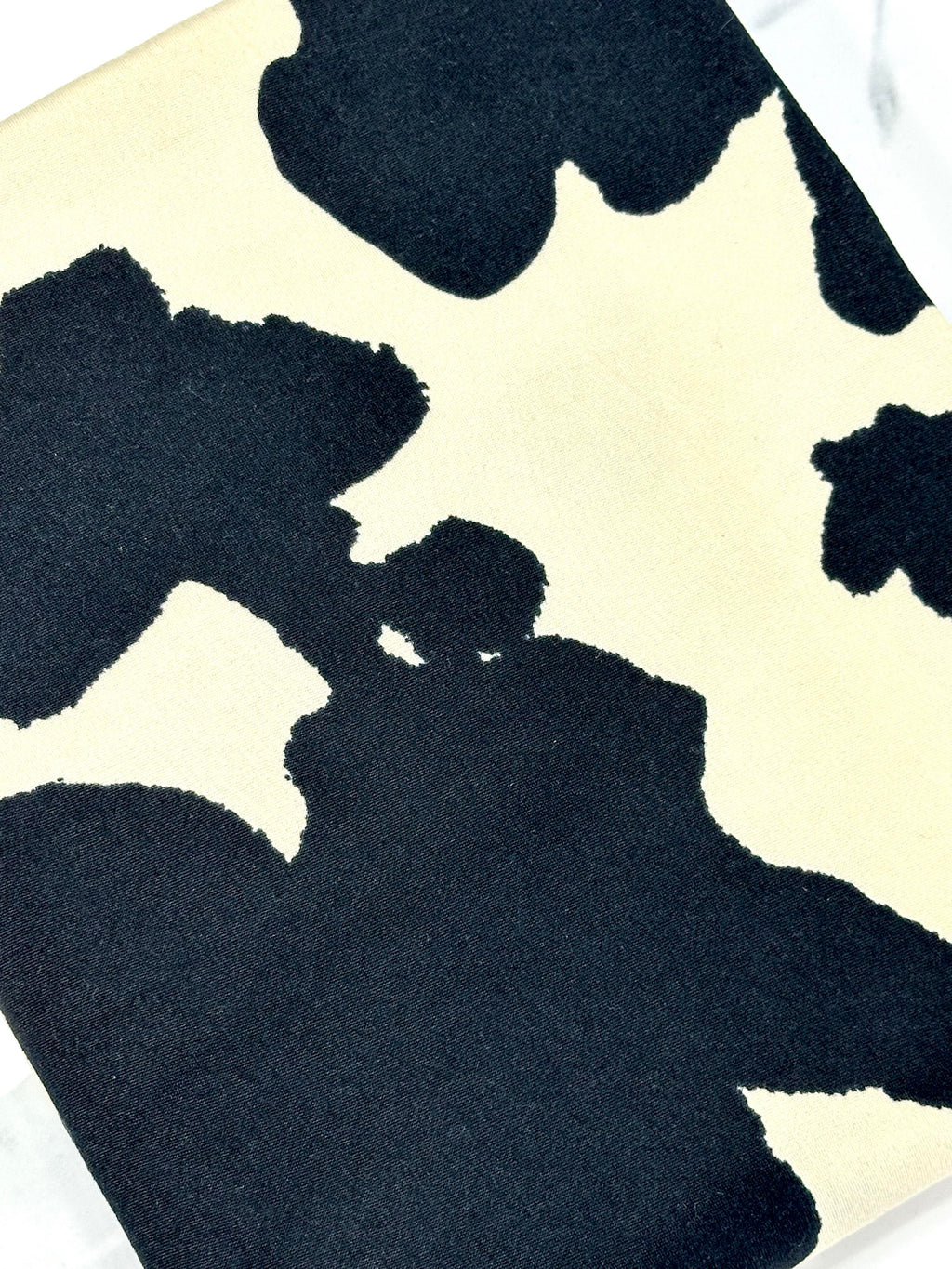 (DBP) BLACK COW PRINT ON VINTAGE IVORY
