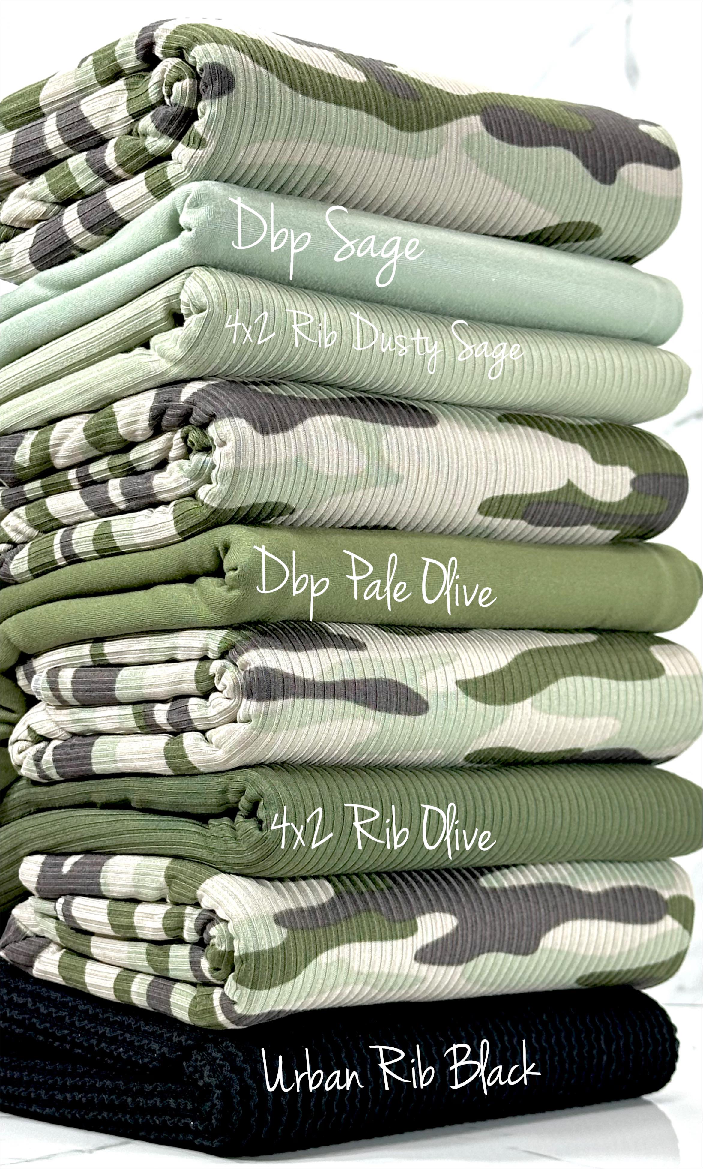 (4X2 YUMMY RIB) DUSTY SAGE AND OLIVE CAMOUFLAGE