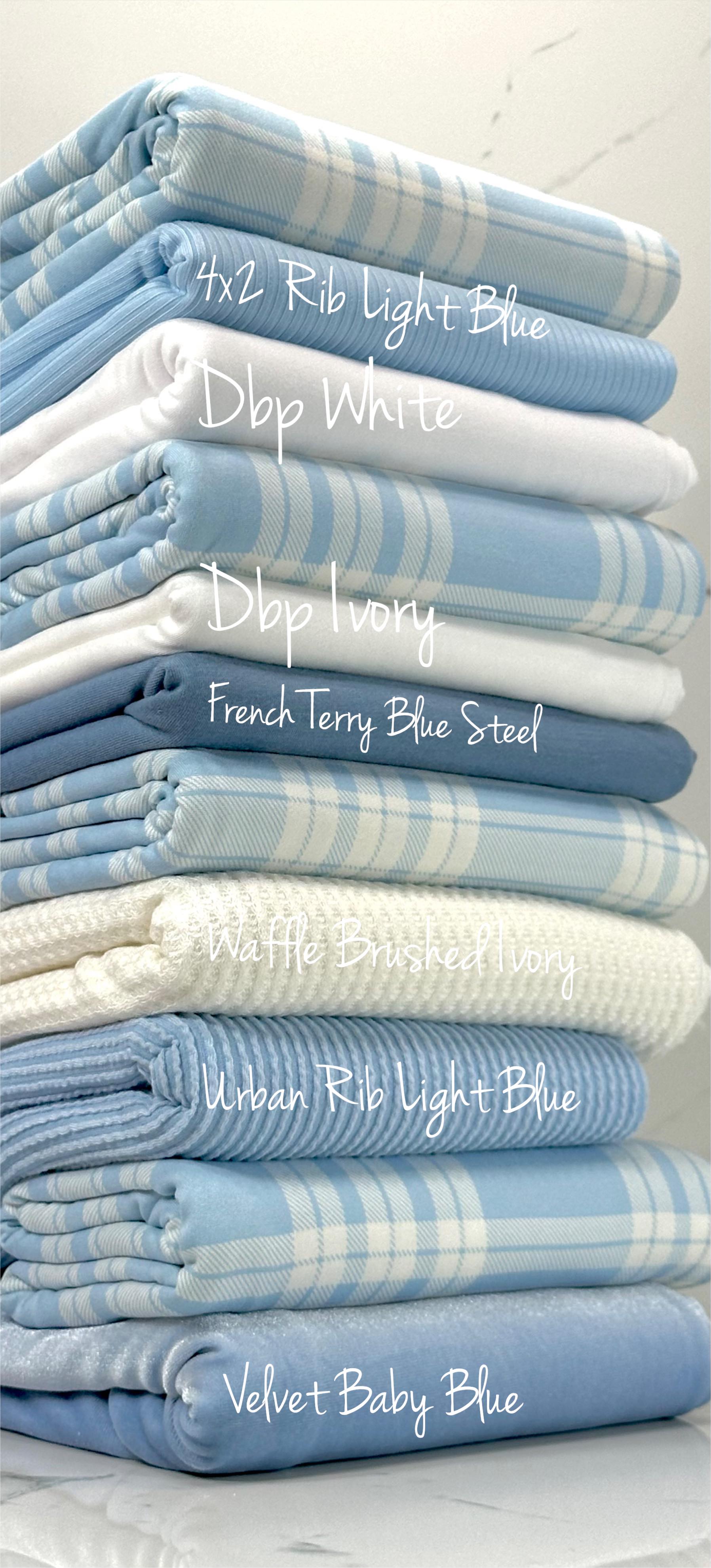 (DBP) SKY BLUE AND IVORY PLAID