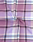 (4X2 YUMMY RIB) LILAC AND OFF WHITE PLAID