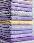 (POINTELLE RIB) LAVENDER, LILAC, AND OFF WHITE TINY FLOWERS ON SOFT YELLOW (1)