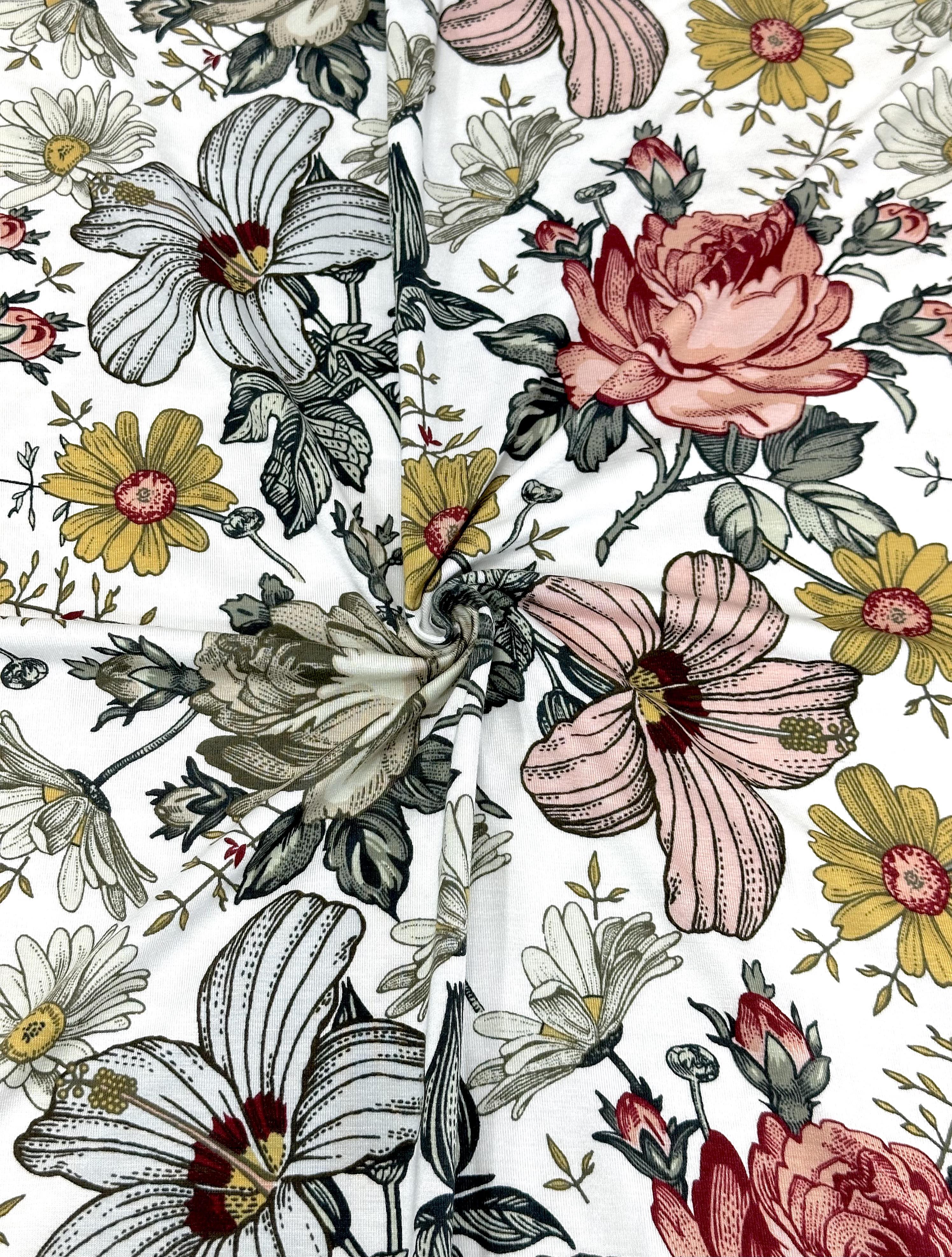 (RAYON MODAL) HATTIE VINTAGE FLORAL ON OFF WHITE(1)