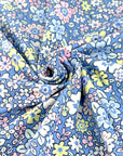 (SWIM) SMALL PASTEL FLOWERS ON VINTAGE BLUE