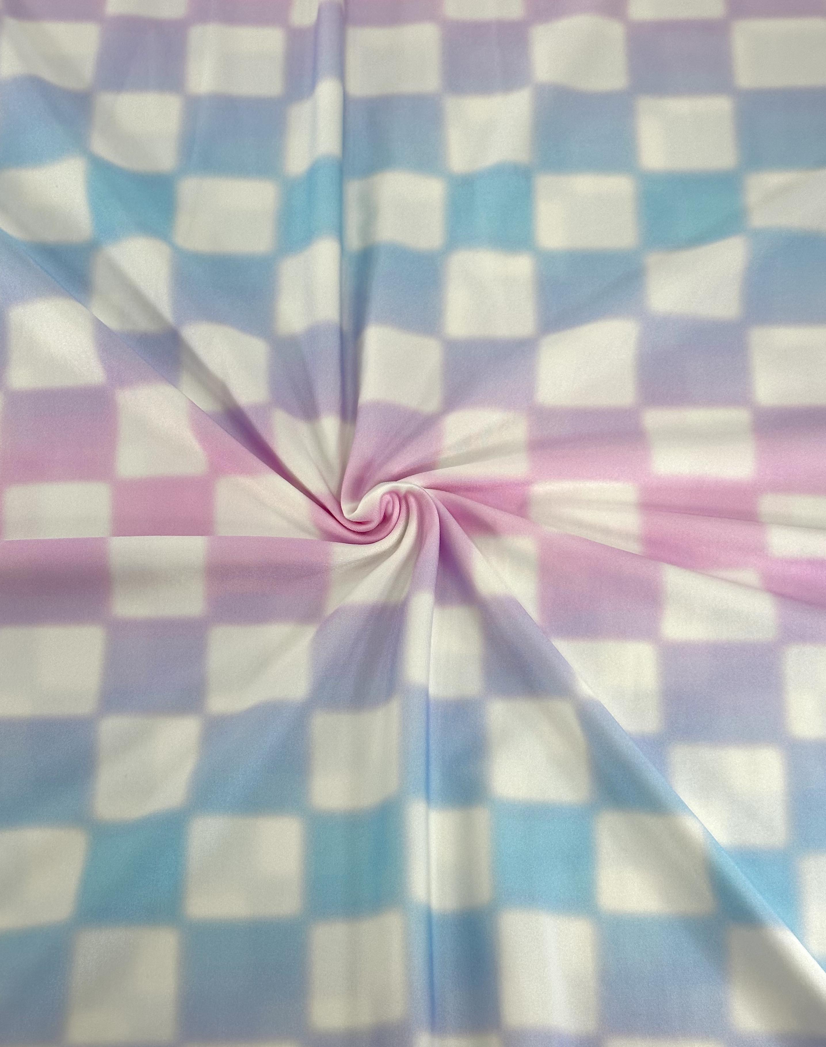 (SWIM) PASTEL CHECKERS ON OFF WHITE