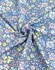 (SWIM) SMALL PASTEL FLOWERS ON VINTAGE BLUE