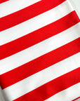 (SWIM) BRIGHT RED STRIPES ON WHITE