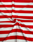 (SWIM) BRIGHT RED STRIPES ON WHITE