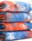 (FRENCH TERRY) RED, WHITE, AND BLUE TIE DYE