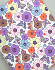 (SWIM) BUTTERFLIES AND FLOWERS ON OFF WHITE