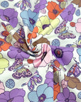 (SWIM) BUTTERFLIES AND FLOWERS ON OFF WHITE