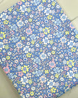 (SWIM) SMALL PASTEL FLOWERS ON VINTAGE BLUE