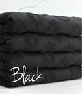 (TOWEL) BLACK DAISY FLOWERS