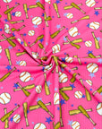 (YUMMY RIB) BASEBALLS AND BATS ON PINK