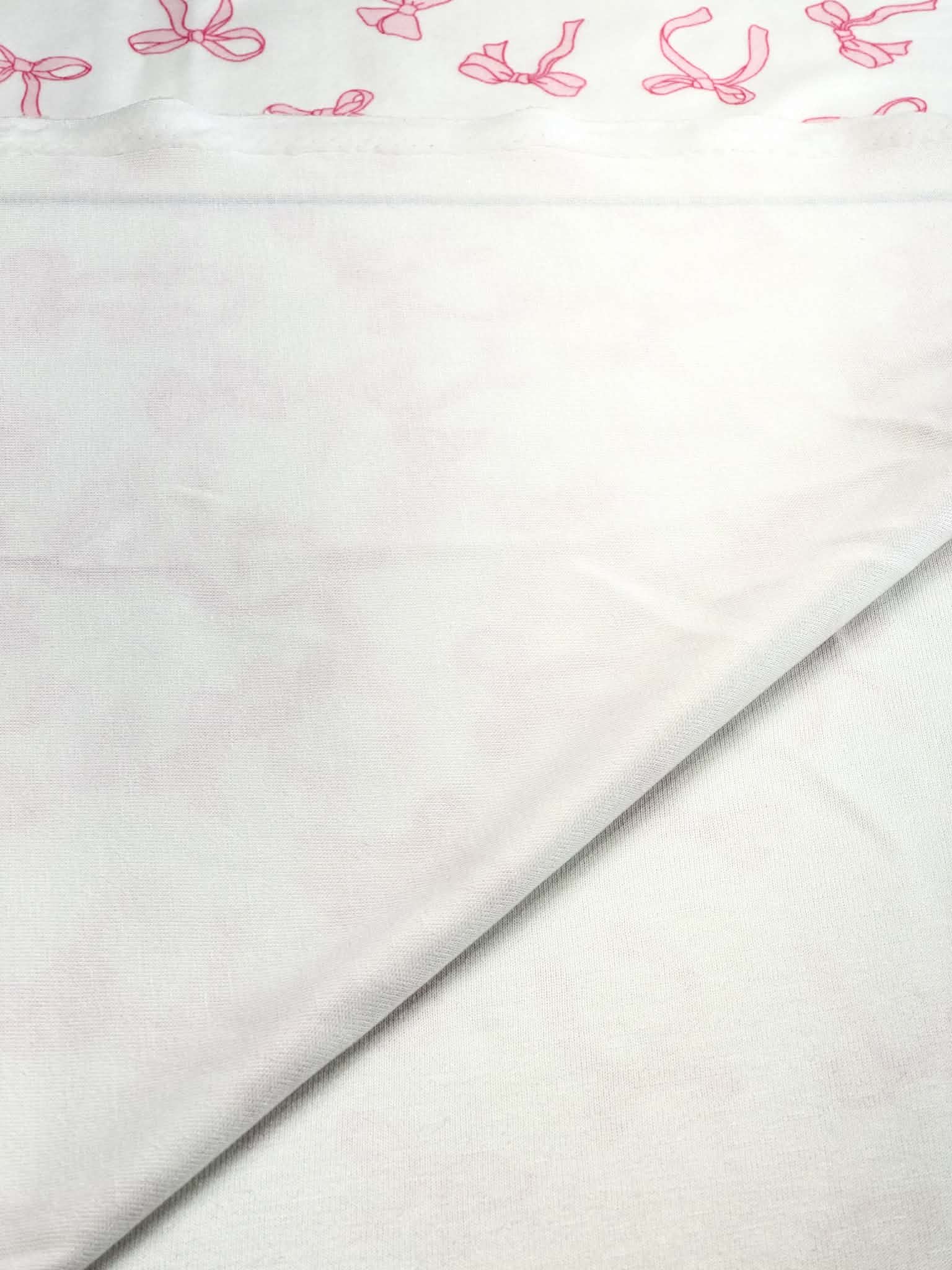 (BRUSHED SWEATER KNIT) PINK BOWS ON OFF WHITE