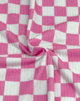 (YUMMY RIB) PINK AND OFF WHITE CHECKERED