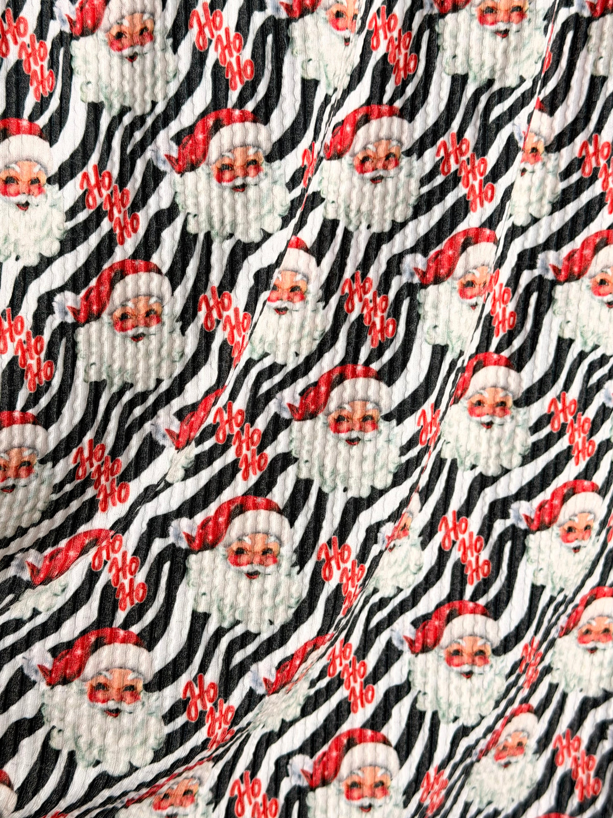 (URBAN RIB) SMALL RED SANTA ON ZEBRA PRINT