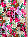 (ITY) FLORAL PATTERN ON BROWN