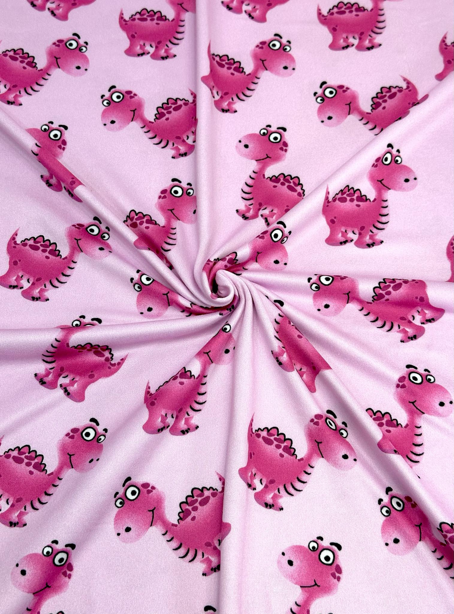 (DBP) FUSCHIA DINO'S ON LIGHT PINK