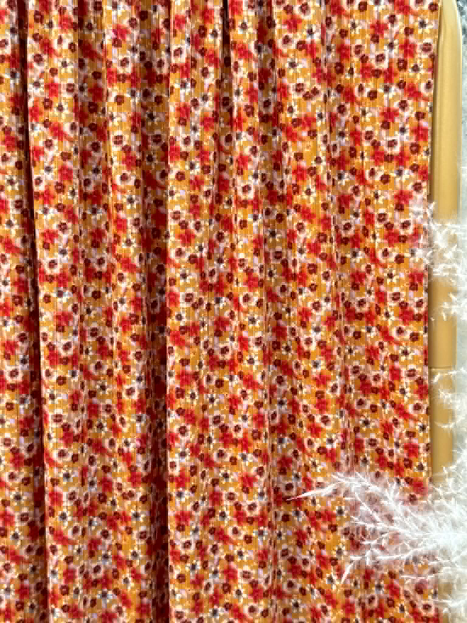 (WIDE RIB) FLOWERS ON DARK MUSTARD