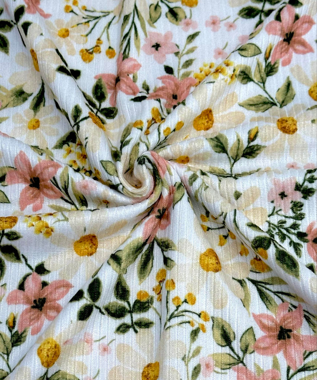 (YUMMY RIB) BLUSH AND IVORY FLOWERS ON OFF WHITE(3)