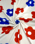 (4X2 YUMMY RIB) RED AND BLUE FLOWERS ON CREAM