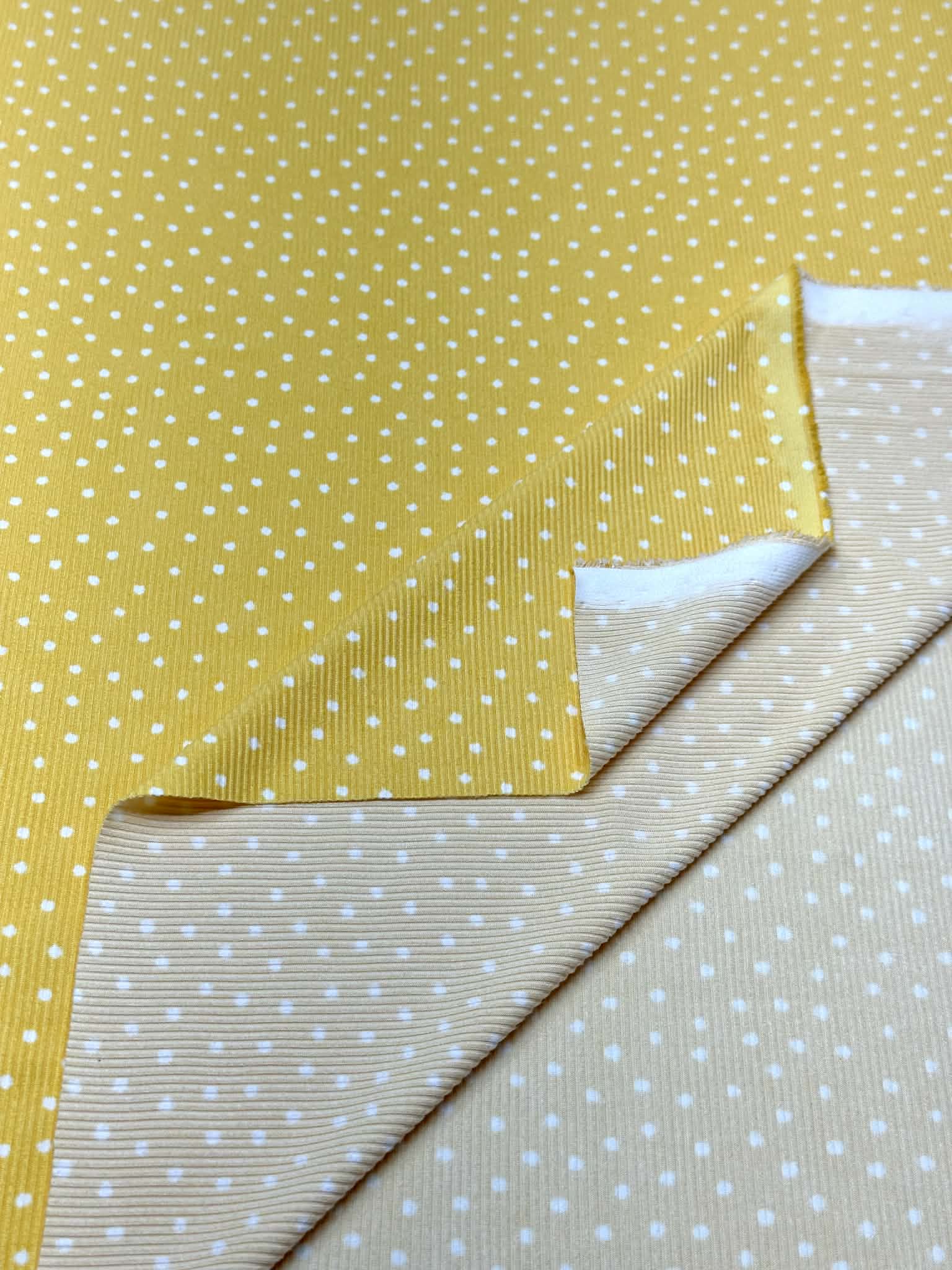 (2X1 YUMMY RIB) OFF WHITE POLKA DOTS ON YELLOW