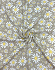 (BELLA RIB) WHITE AND YELLOW DAISIES ON TAUPE