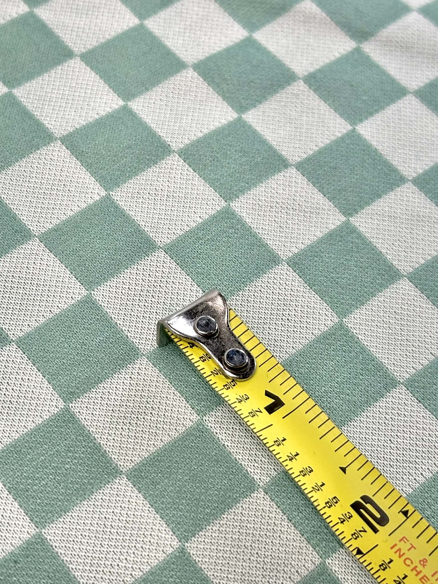 (DOUBLE KNIT) DARK SAGE CHECKERED PATTERN