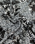 (FRENCH TERRY) BLACK AND WHITE FLORAL