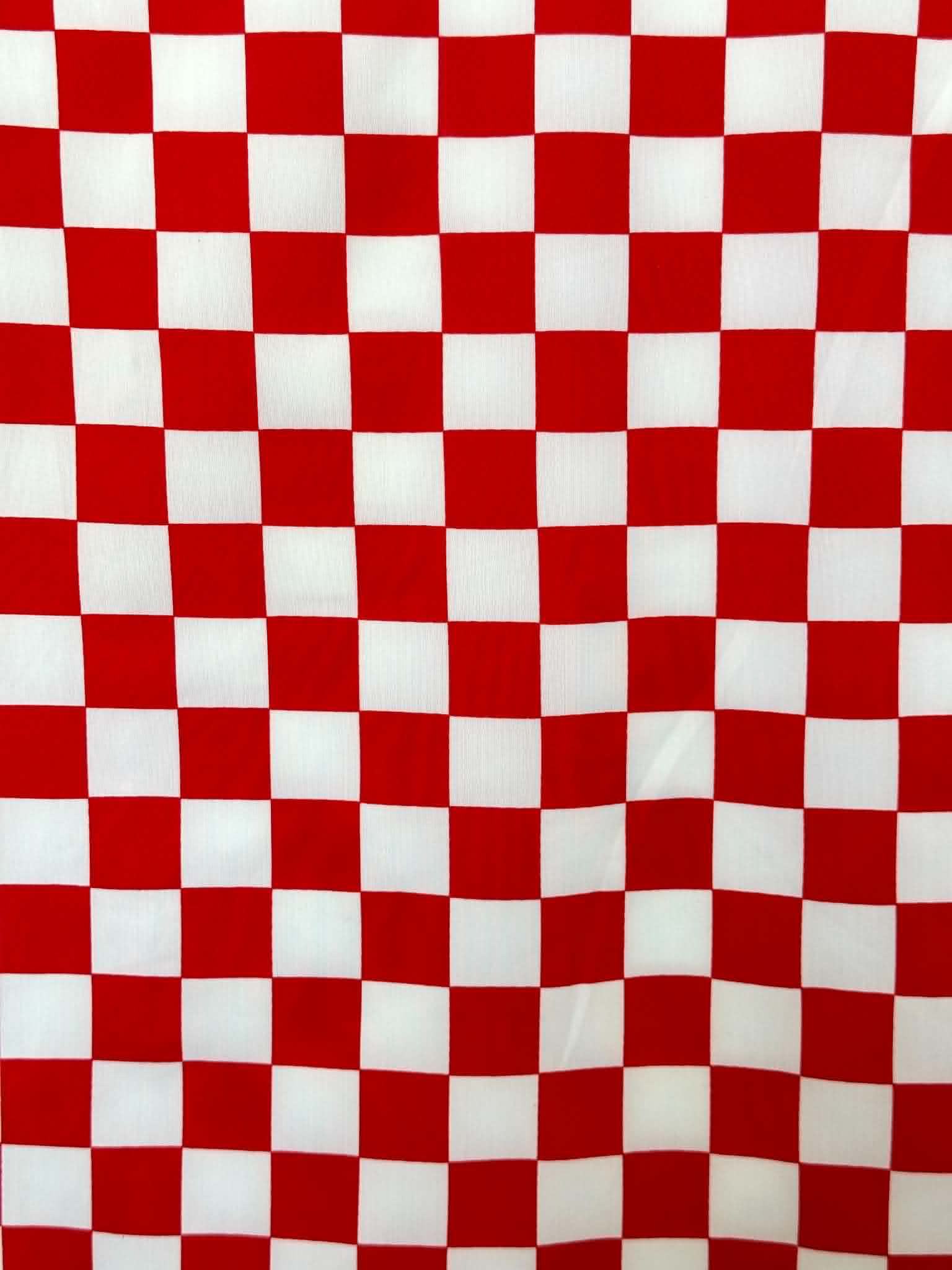 (SWIM) RED AND OFF WHITE CHECKERED