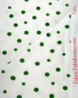 (4X2 RIB) GREEN POLKA DOTS ON OFF WHITE