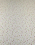 (4X2 RIB) TINY PINK, LIGHT MUSTARD, AND GREEN POLKA DOTS ON CREAM