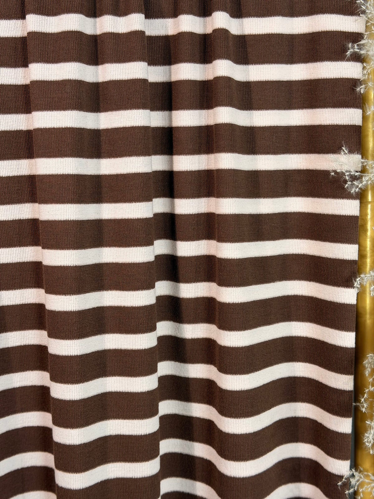 (MALIBU KNIT) PINECONE AND OFF WHITE STRIPES