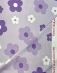 (4X2 YUMMY RIB) PURPLE, LAVENDER AND OFF WHITE FLOWERS ON LILAC