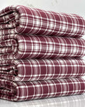 (DBP) WINE AND OFF WHITE PLAID
