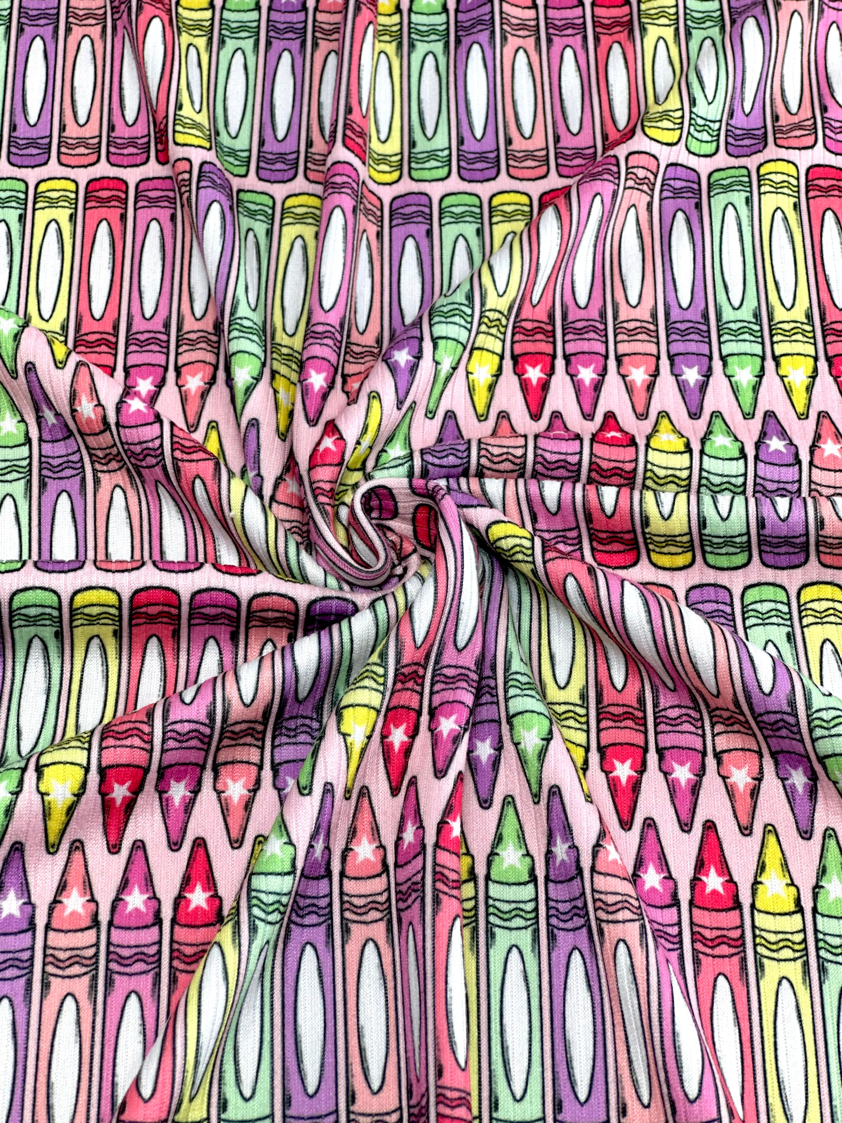(4X2 YUMMY RIB) MEDIUM CRAYONS ON PINK