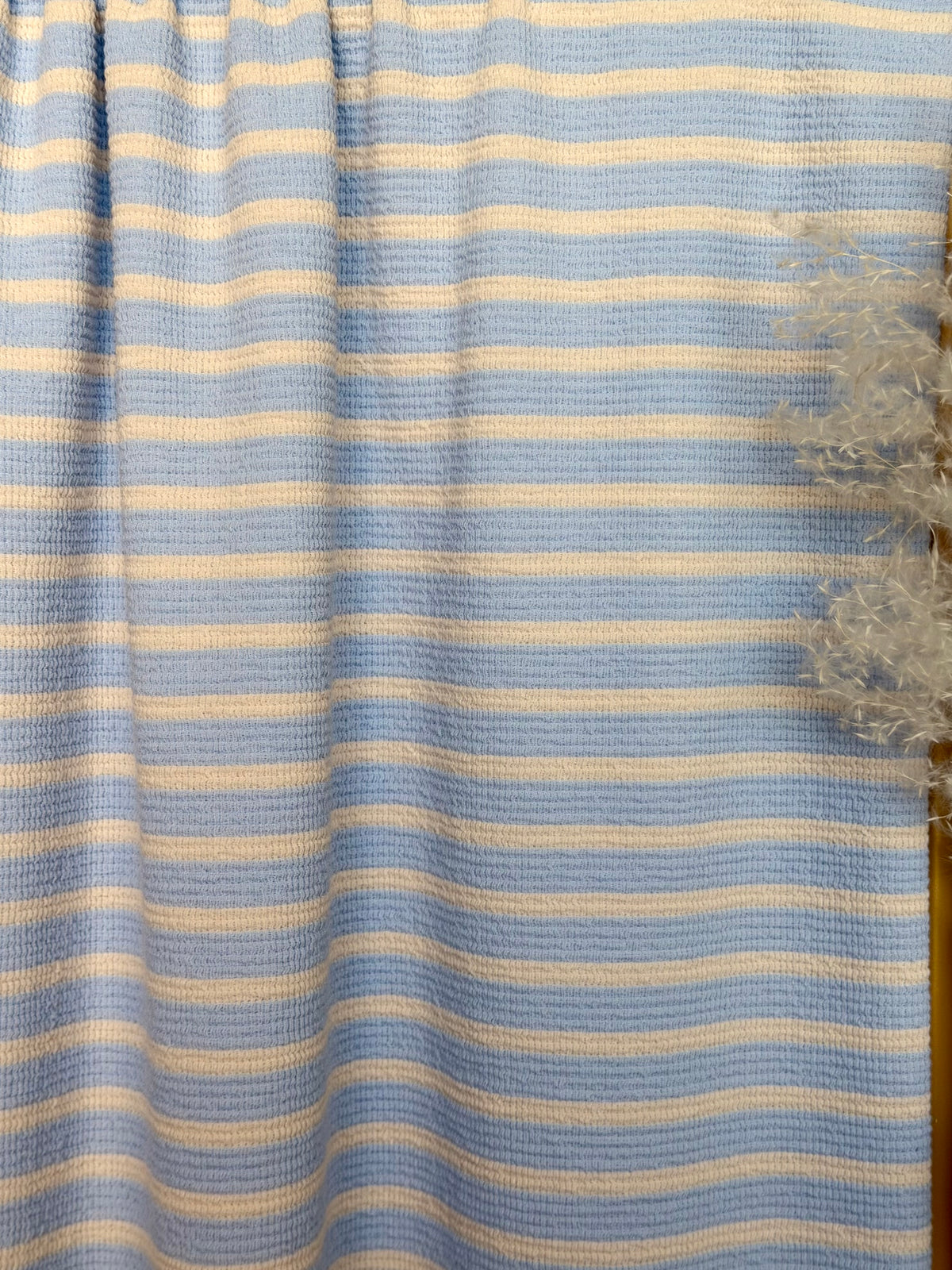 (DOUBLE KNIT) STRIPES ON BABY BLUE