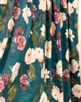(SWIM) VINTAGE FLORAL ON DARK FOREST GREEN