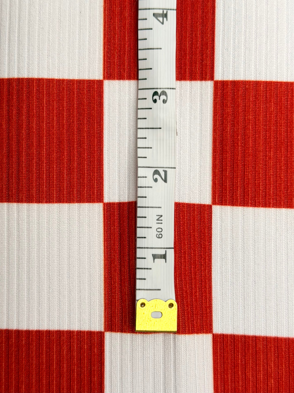 (4X2 YUMMY RIB) NEW RED AND OFF WHITE MEDIUM CHECKERED