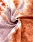 (BRUSHED SWEATER KNIT) MAUVE AND RUST TIE DYE